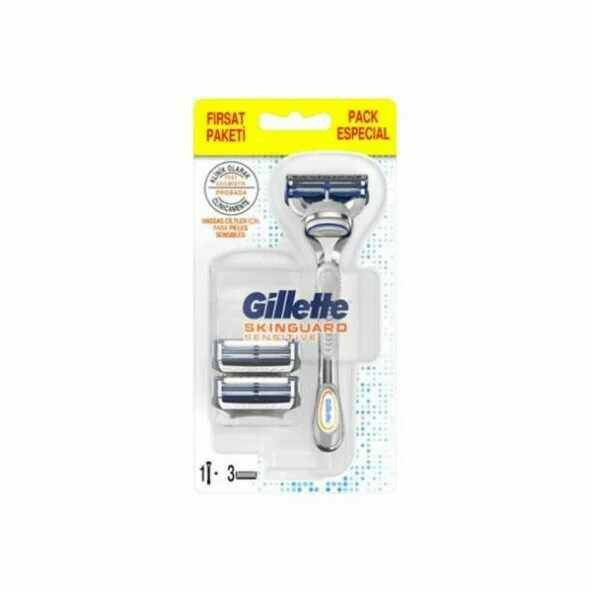 Gillette Skinguard Tıraş Makinesi 3'lü Yedek Tıraş Bıçağı ürün görseli 1