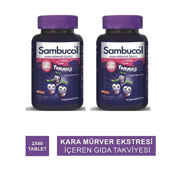 Sambucol Plus Kids Yummies 60 Çigneme Tableti 2 Adet ürün görseli 1
