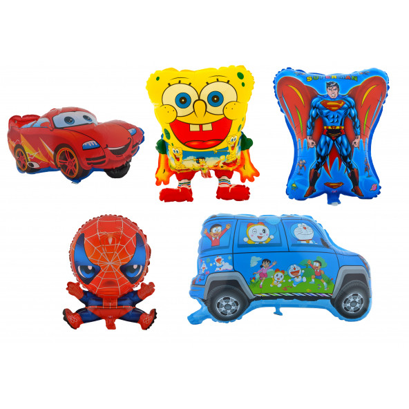 Büyük Boy 5 Adet Erkekler İçin Renkli Parti,Doğum Günü Süslemeleri Folyo Balon (helyum) Set1 ürün görseli 1