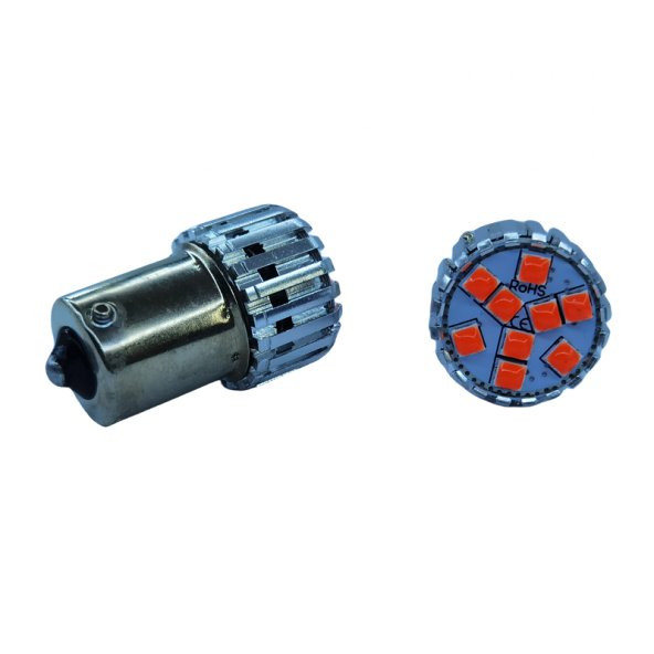 1156 Dekoratif stop led ampul tek duy kırmızı 12V 4W canbus / LAAM951-2 ürün görseli 1