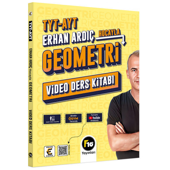 Erhan Ardıç Hocayla TYT-AYT Geometri Video Ders Kitabı F10 Yayınları ürün görseli 1