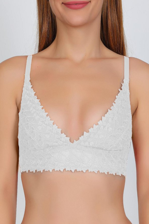 Beyaz Dantel Kapsız Bralet Sütyen ürün görseli 1