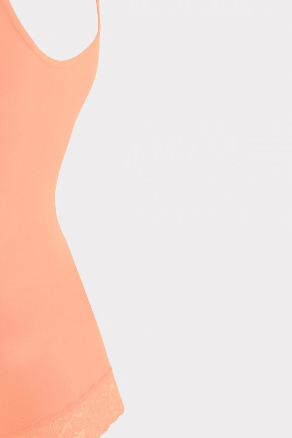 Oranj Seamless Dantelli Geniş Askılı Atlet - Resim 3
