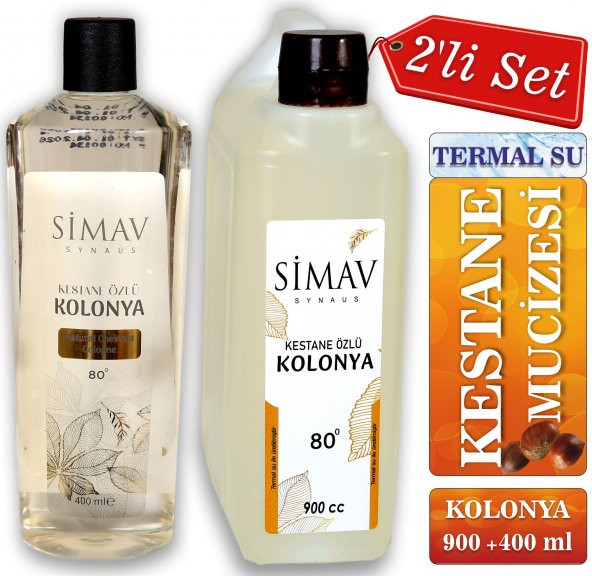 SİMAV Kestane Özlü ve Termal Sulu Kolonya 2li Set 900ml + 400ml ürün görseli 1