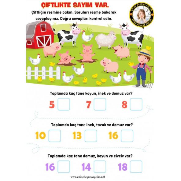Okul Öncesi Matematik Ders Kitabı - Resim 3