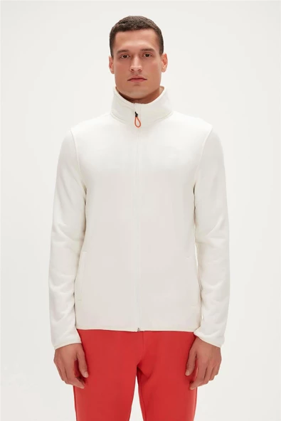 Bowie Full-Zip Marshmallow Beyaz Fermuarlı Erkek Polar Sweatshirt 23.02.21.001 ürün görseli 1