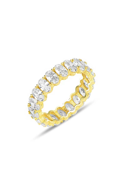 Gümüş altın yaldızlı oval baget kesim zirkon taşlı tamtur yüzük SGTL12218GOLD ürün görseli 1