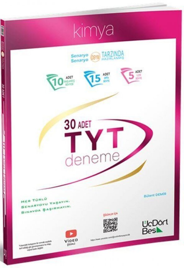 TYT Kimya 30 Deneme ÜçDörtBeş Yayınları ürün görseli 1
