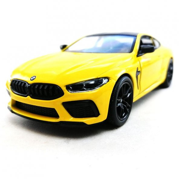 Kinsmart Bmw M8 Competition Coupe 1:38 Sarı Çek Bırak Model Araba ürün görseli 1