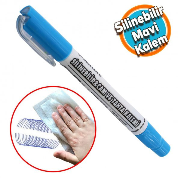 Silinebilir Tebeşir İşaretleyici  Mavi Kalem Metal Plastik Tahta Cam Ahşap Yüzey Yağlı Boya Uç ürün görseli 1
