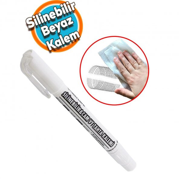 Silinebilir Tebeşir İşaretleyici Beyaz Kalem Metal Plastik Tahta Cam Ahşap Yüzey Yağlı Boya Uç ürün görseli 1
