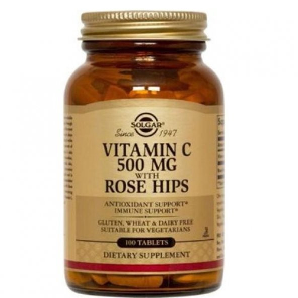Solgar Vitamin C 500 mg Rose Hips 100 Tablet ürün görseli 1
