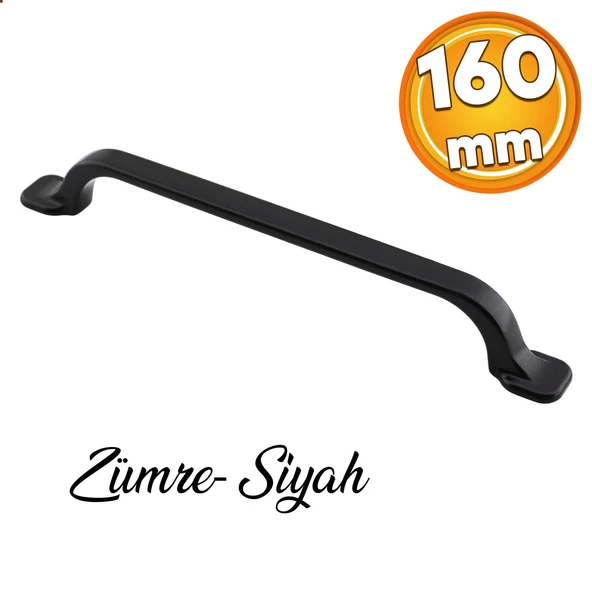 Zümre (160 MM-16.0 CM) Düz Mobilya Mutfak Dolabı Çekmece Dolap Kulpu Kulbu Siyah Metal Kulp Kulpları ürün görseli 1