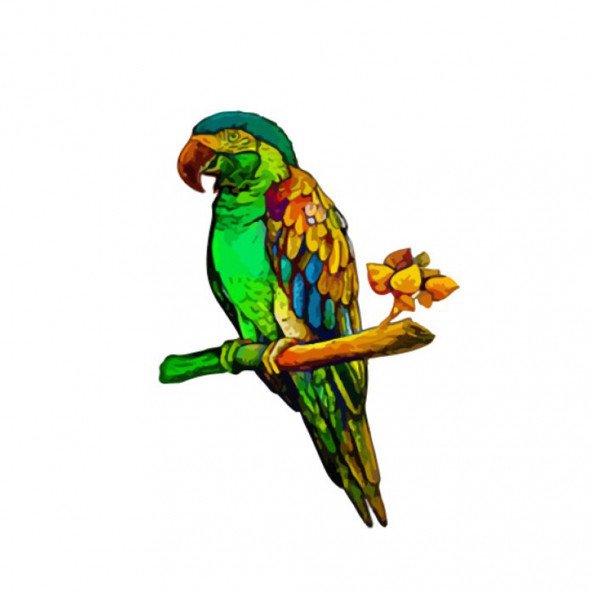3 D Ahşap Hayvan Puzzle Papağan - Resim 3