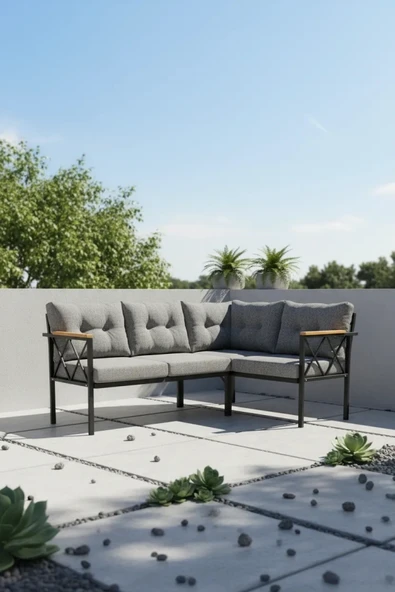 adımshops Köşe Koltuk Takımı, 2 2 Balkon-bahçe-kafe,çay Seti,koltuk Takımı,mutfak Köşesi(YÖN DEĞİŞTİRİLEBİLİR) ürün görseli 1