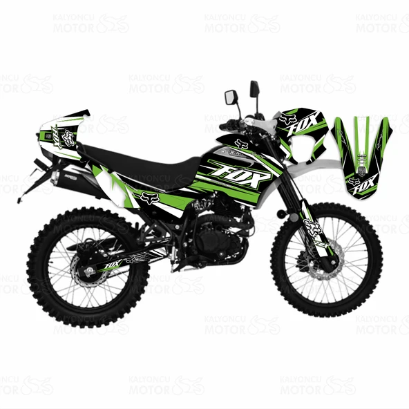 Mondial X-Treme Max 200 i Fox Design Sticker Set Yeşil-Beyaz ürün görseli 1