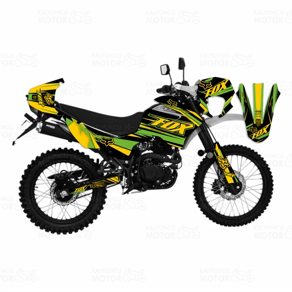 Mondial X-Treme Max 150 Fox Design Sticker Set Sarı-Yeşil ürün görseli 1