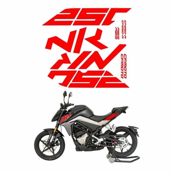 CF Moto 250 NK Etiket Takımı Kırmızı ürün görseli 1