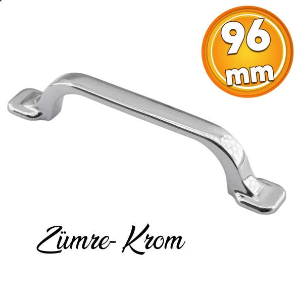 Zümre Düz Mobilya Mutfak Dolabı Çekmece Dolap Kapak Kulpu (96 MM-9.6 CM) Kulbu Krom Metal Kulpları ürün görseli 1