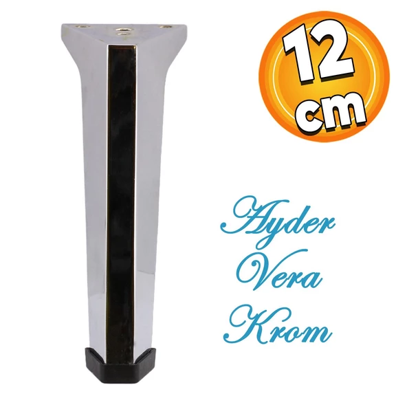 Sehpa Masa Puf Tabure Ünite Baza Koltuk Ayağı Mobilya Ayakları Ayağı Metal Ayakları 12 Cm Krom ürün görseli 1