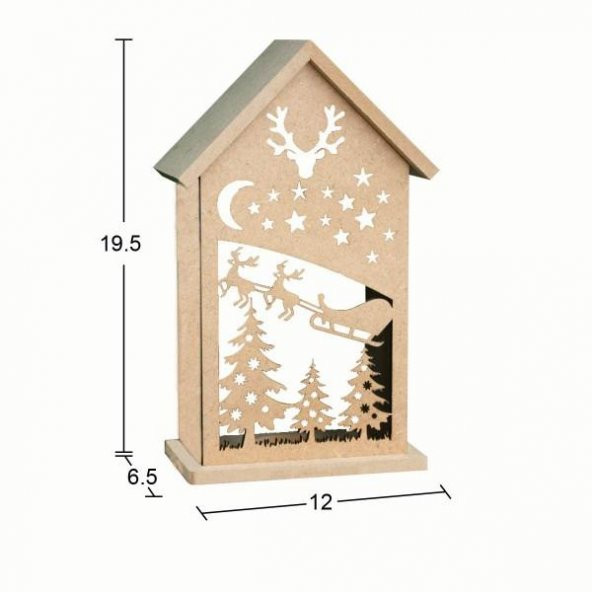 Ahşap Yılbaşı Süsü T-Light Mumluk YB27 ürün görseli 1