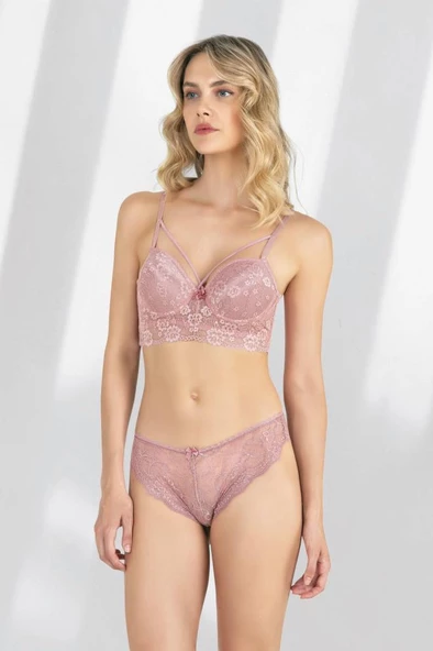 Fabony Bayan Dantelli Bralet Destekli Sütyen Külot Takımı 4210 ürün görseli 1