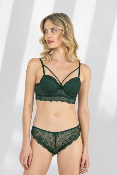 Fabony Bayan Dantelli Bralet Desteksiz Sütyen Külot Takımı 4211 ürün görseli 1