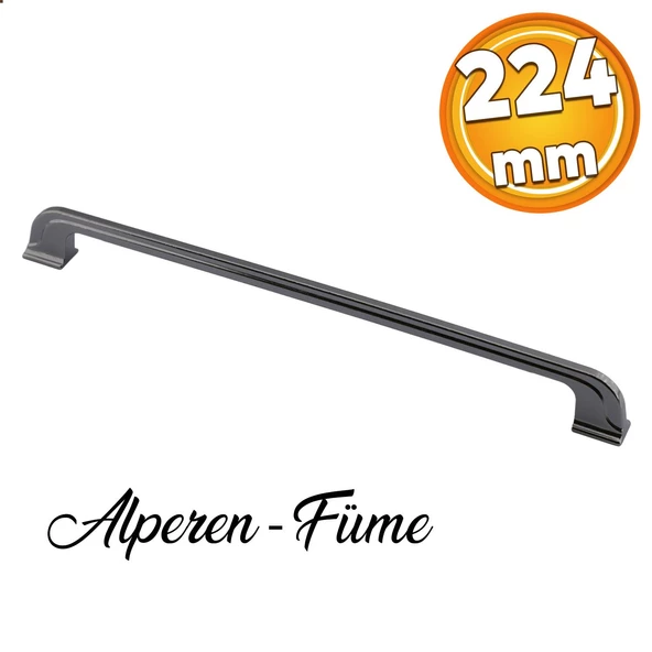 Alperen (224 MM - 22.4 CM) Mobilya Mutfak Dolabı Çekmece Dolap Kulpu Düz Kulbu Füme Metal Kulpları ürün görseli 1