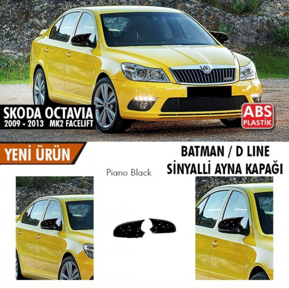 Skoda Octavia Uyumlu Mk2 A5 Facelift 2009-2013 Batman Yarasa Ayna Kapağı ürün görseli 1