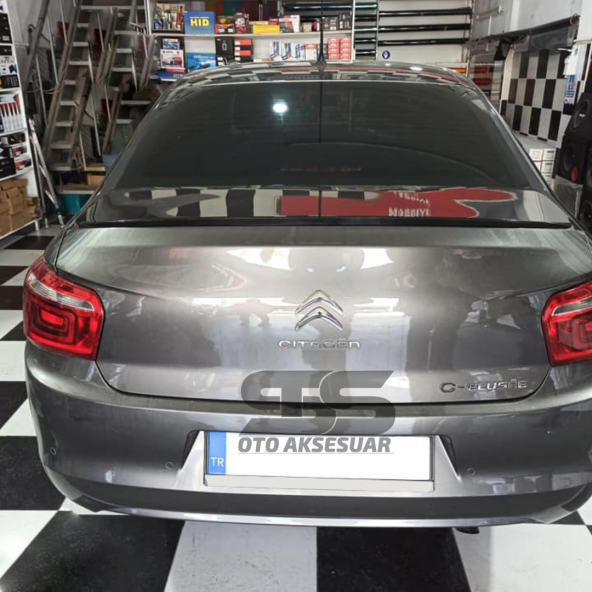 Citroen C Uyumlu Elysee Bagaj Üstü Slim Spoiler Parlak Siyah Piano Black ürün görseli 1