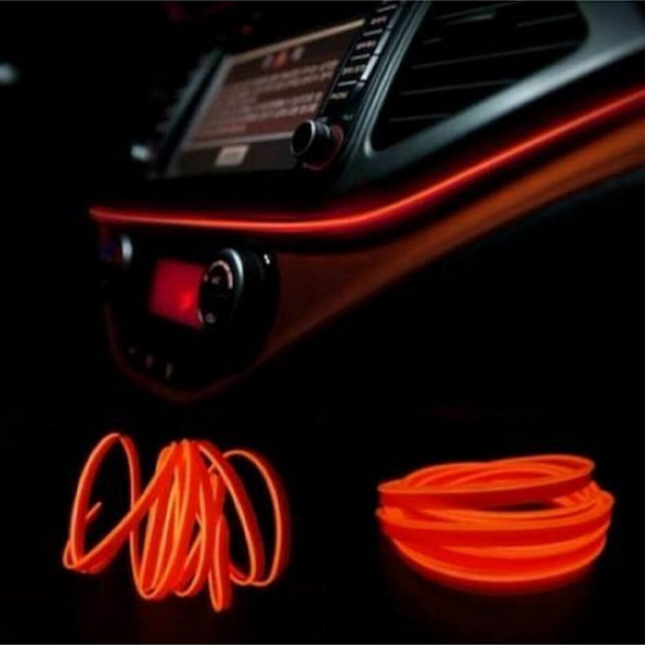Araç Araba Içi Torpido Ledi Renkli Ip Neon Led 2 Metre Turuncu NEON ürün görseli 1