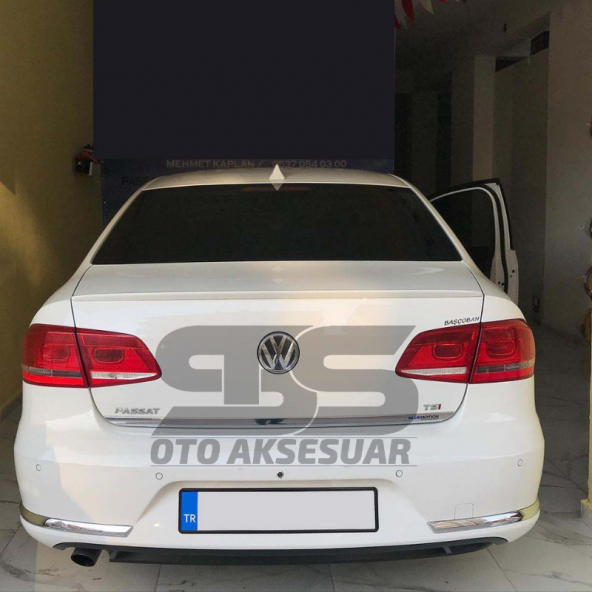 Wv Passat B7-B8-B8.5 Bagaj Üstü Slim Spoiler Piano Black Parlak Beyaz ürün görseli 1