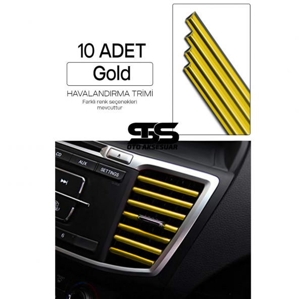 Araç Içi Klima Havalandırma Izgarası Gold Trim Seti Film Şerit Havalandırma Izgarası Gold Trim Şerit ürün görseli 1