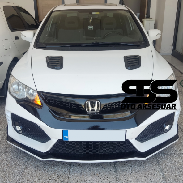 Honda Civic FD6 Uyumlu Piano Black Kaput Üstü Havalandırma Izgarası ürün görseli 1