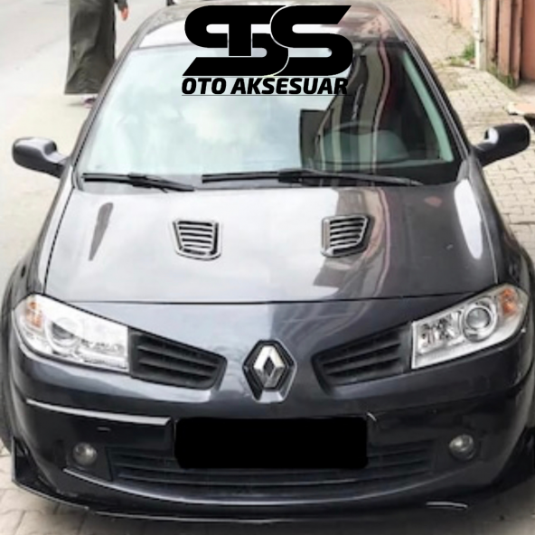 Renault Megane 2 Uyumlu Piano Black Kaput Üstü Havalandırma Izgarası ürün görseli 1