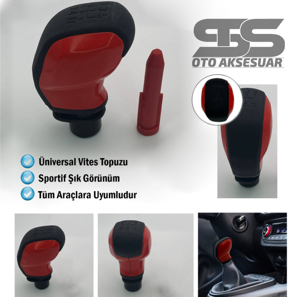 Spor Vites Topuzu Kırmızı Rengi Her Araca Uyumlu Üniversal ürün görseli 1