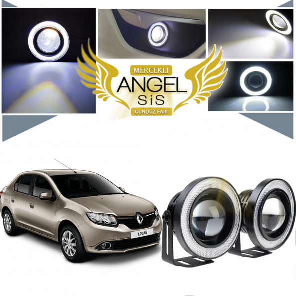 Dacia Logan Uyumlu, Universal Mercekli Led Angel Sis Farı, 76mm Beyaz Renk ürün görseli 1