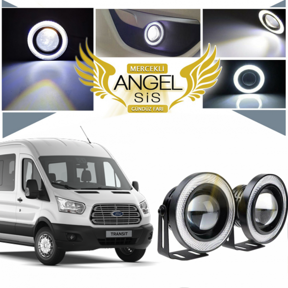 Ford Transit Tüm Modeller Uyumlu, Universal Mercekli Led Angel Sis Farı, 76mm Beyaz Renk ürün görseli 1