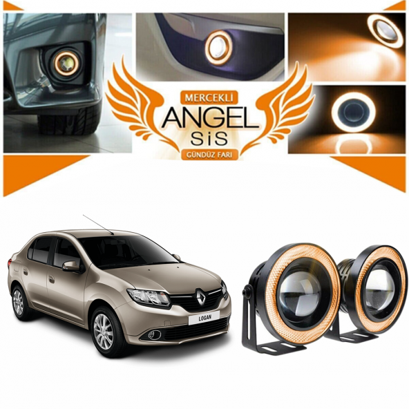 Dacia Logan Uyumlu, Universal Mercekli Led Angel Sis Farı, 76mm Turuncu Renk ürün görseli 1