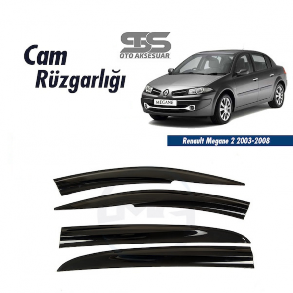 Cam Rüzgarlığı Renault Megane 2 2003-2008 Mügen Tip Piano Black ürün görseli 1