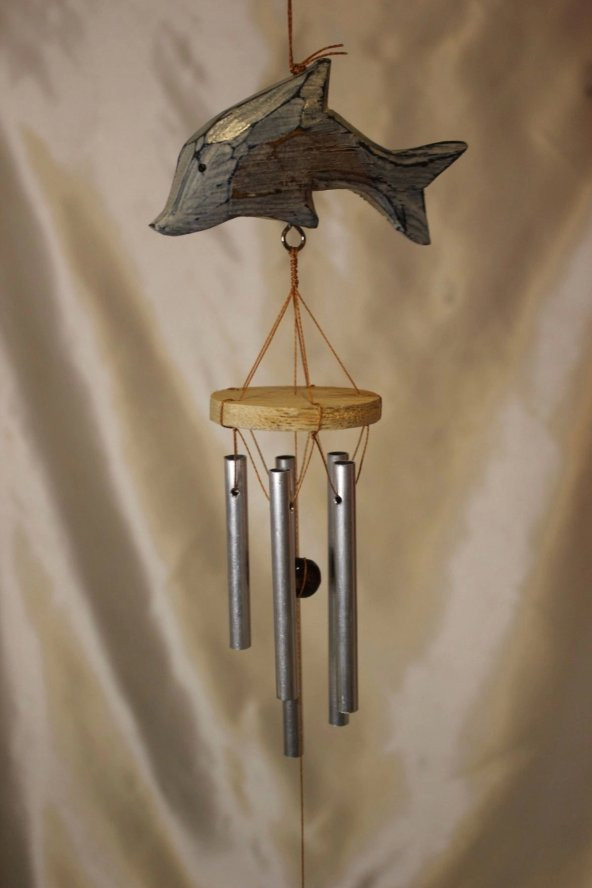 Deprem Çanı Zili Rüzgar Çanı Balık Feng Shui 5 Metal Boru ürün görseli 1