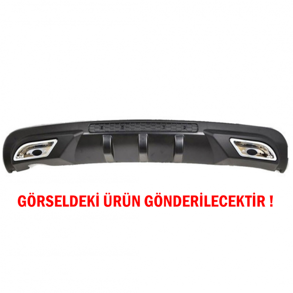 Hyundai Accent Blue Difüzör Arka Tampon Eki 2 Egzoz Çıkışlı Siyah ürün görseli 1