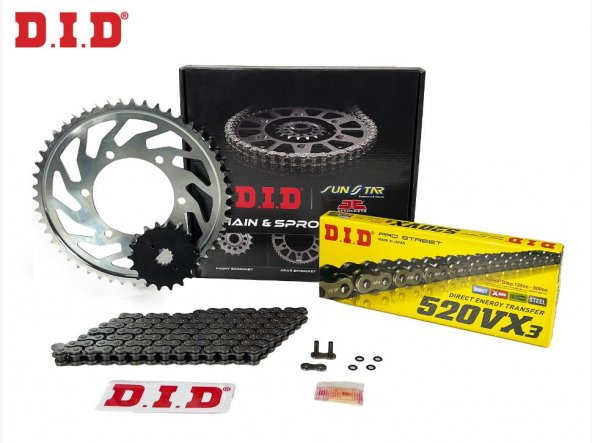 Did-Sunstar 2012-2013 KTM 250 EXC-F Uyumlu Zincir Dişli Set Çelik Renk ürün görseli 1