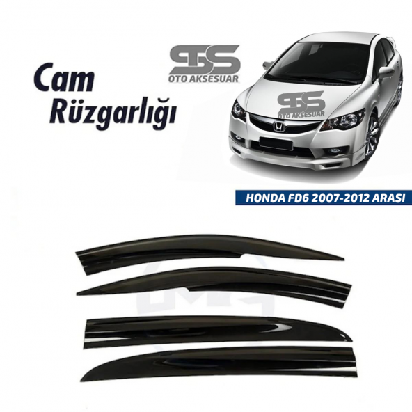Cam Rüzgarlığı HONDA FD6 2007-2012 Arası Mügen Tip Piano Black ürün görseli 1