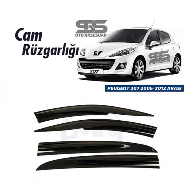 Cam Rüzgarlığı Peugeot 207 2006-2012 Arası Mügen Tip Piano Black ürün görseli 1