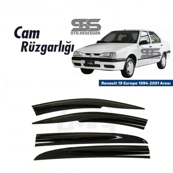 Cam Rüzgarlığı Renault 19 1994-2001 Arası Mügen Tip Piano Black ürün görseli 1