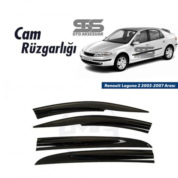 Cam Rüzgarlığı Renault Laguna 2 2003-2007 Sonrası Mügen Tip Piano Black ürün görseli 1