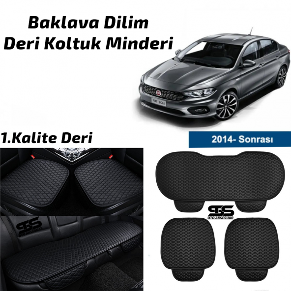 Fiat Egea 2014 Sonrası Siyah Deri Oto Koltuk Minderi ürün görseli 1