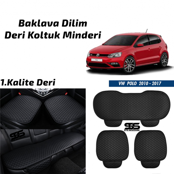 Volkswagen Polo 2010-2017 Siyah Deri Oto Koltuk Minderi ürün görseli 1