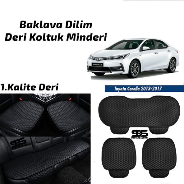 Toyota Corolla 2013-2017 Siyah Deri Oto Koltuk Minderi ürün görseli 1